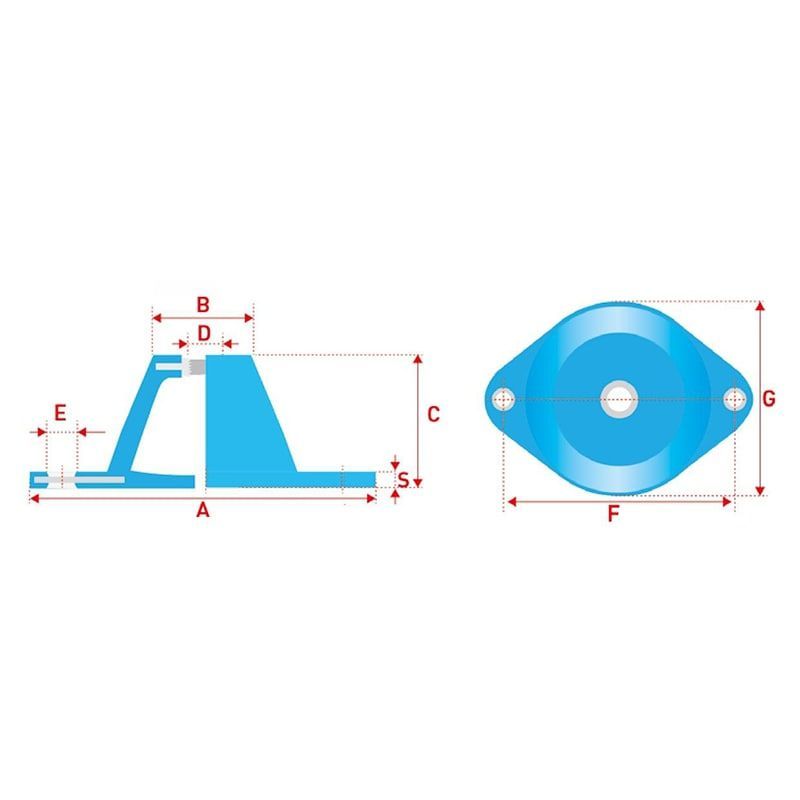 Ayak Tip Kulaklı Titreşim Sönümleme Takozları ATK-002